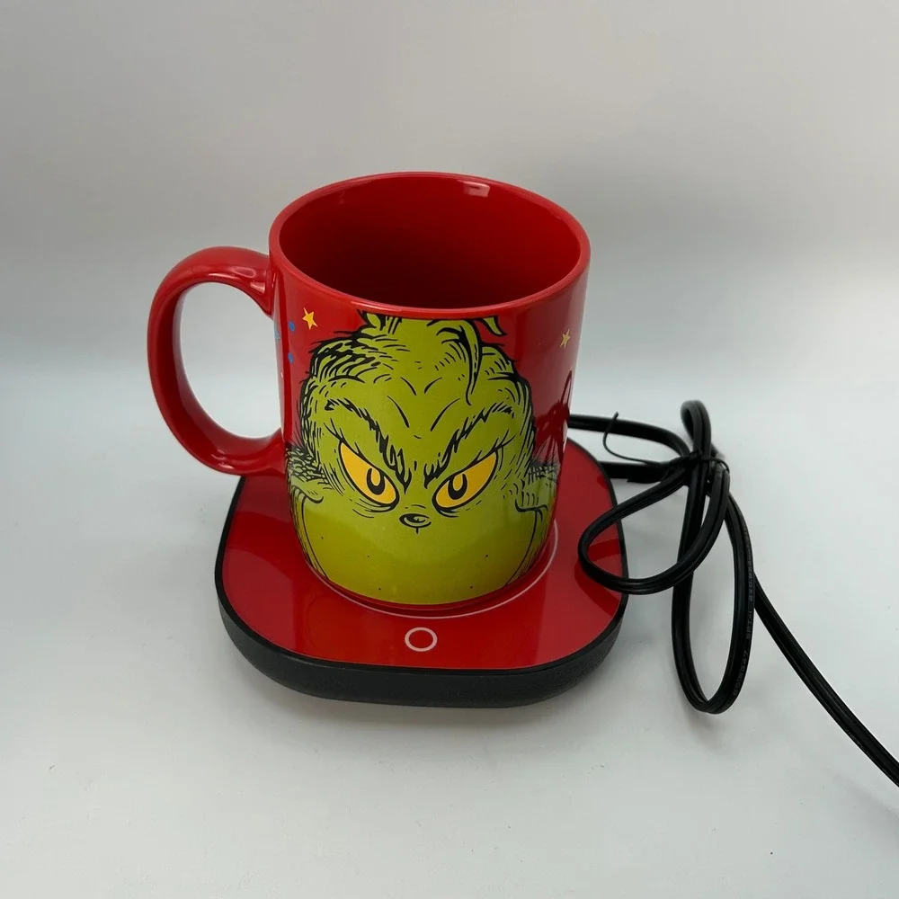 The Grinch Dr Seuss Holiday Mug‎ and Mug Warmer Set NEW Hobby Lobby Exclusive